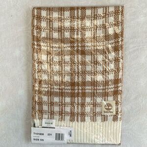 Timberland ‘Buffalo’ Plaid Scarf Tan Cream